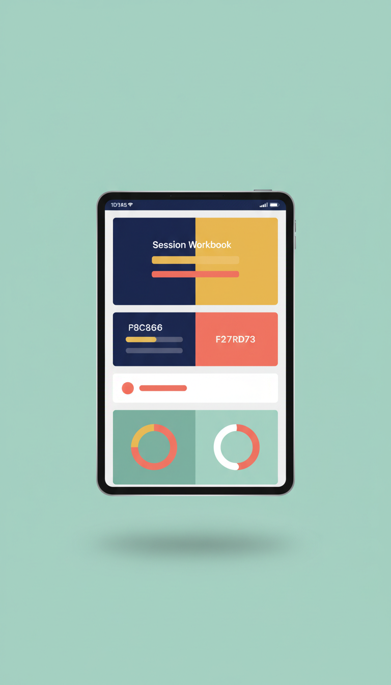 Digital session workbook with step-by-step exercises